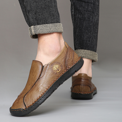 Next-Level Quality 🚀Men's Genuine Leather Loafers – Handcrafted, Slip-On, Anti-Slip Sole, Comfortable & Durable