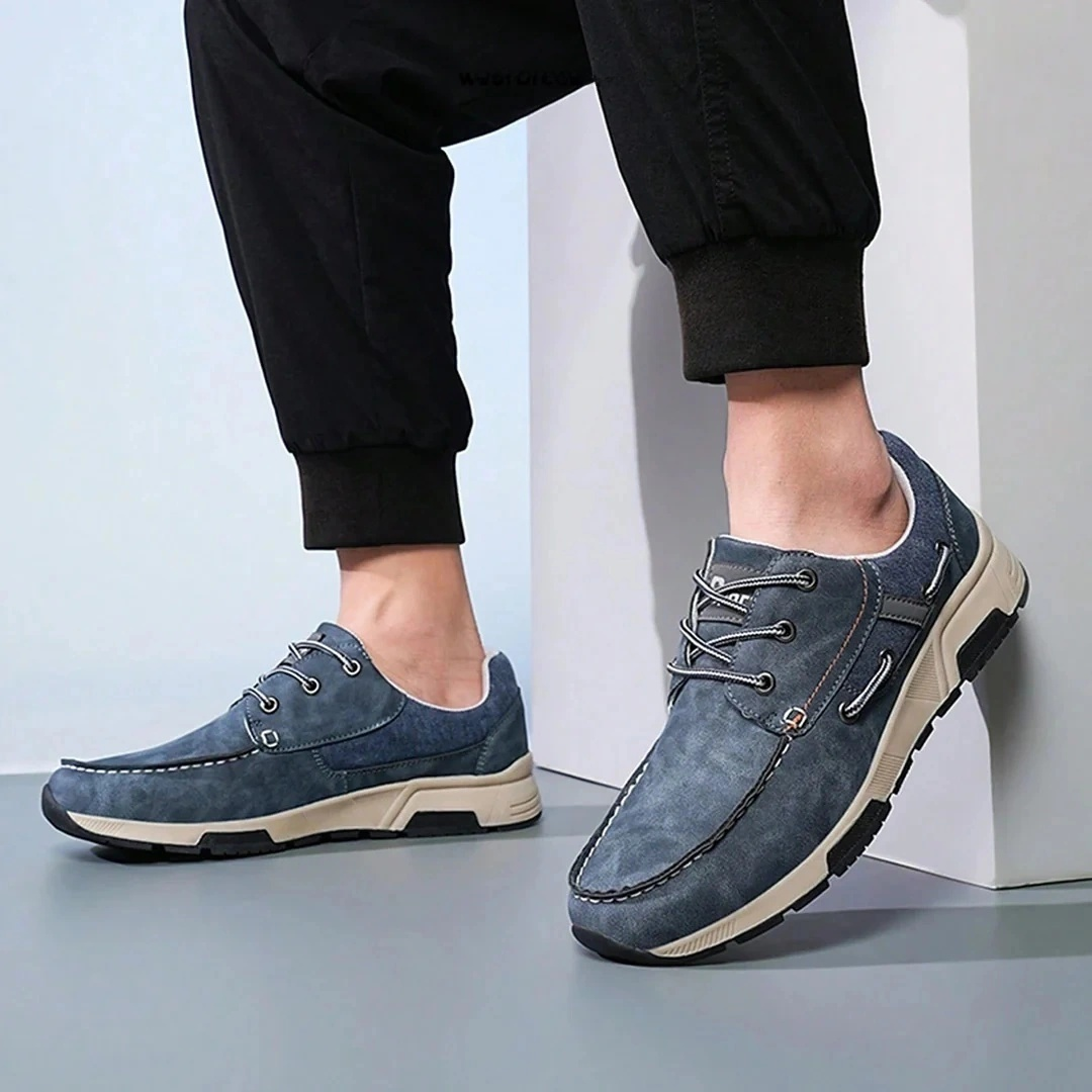 Men's Orthopedic Walking Shoes - Premium Vegan Leather, Arch Support, Dual-Density Layers Lined, Lightweight, Maximum Comfort