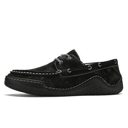 Men's Leather Loafers & Slip-Ons Moccasin Lace Up Loafers Retro Round Toe Leather Comfortable Driving Shoes Fashionable Color Blocked Non-Slip Walking Shoes