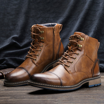 Men's Motorcycle Boots Oxford Dress Boot