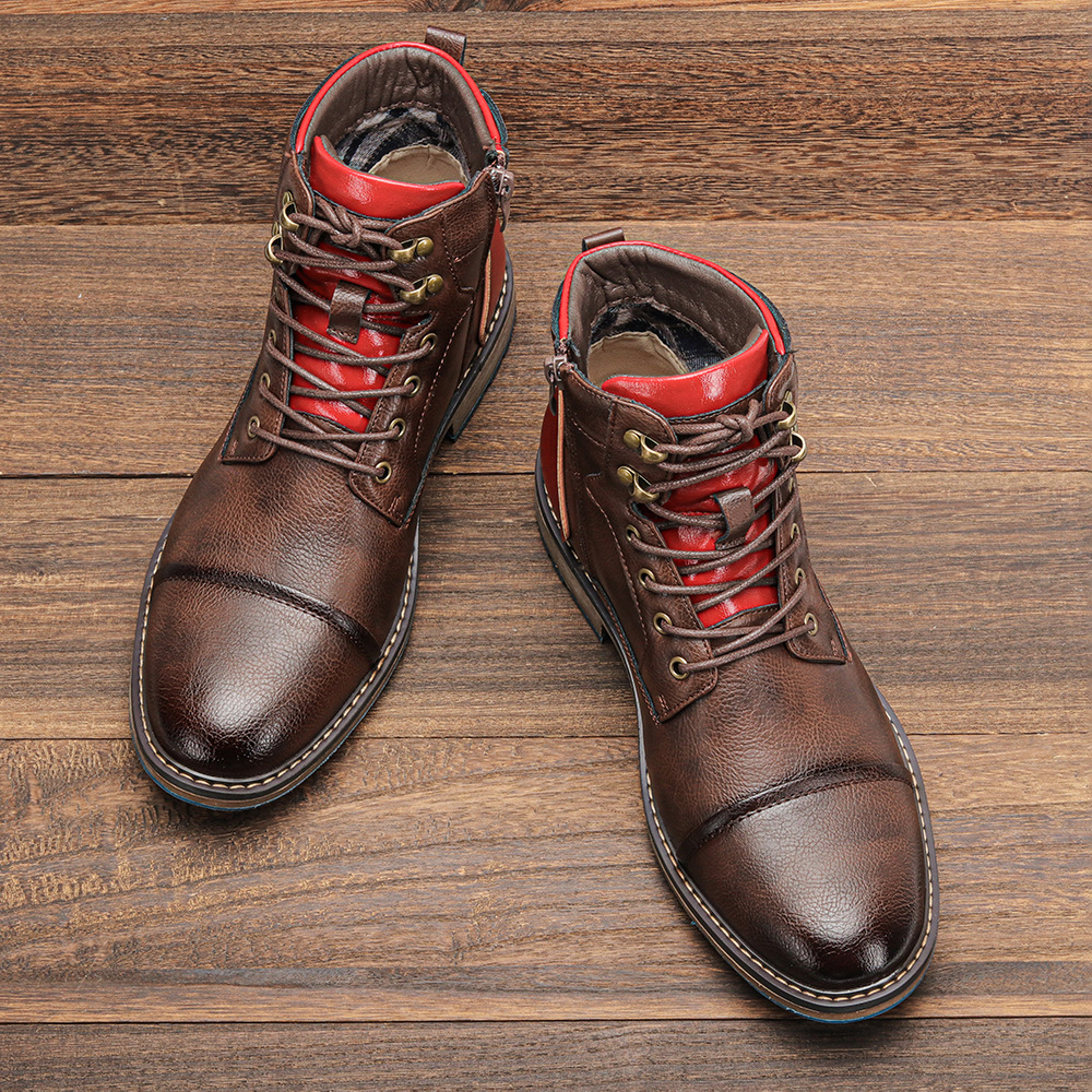 Men's Motorcycle Boots Oxford Dress Boot