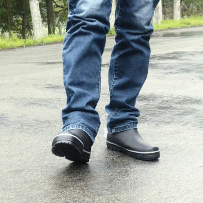 Men's Deck Boots Saltwater Fishing Booties Waterproof Ankle Rain Boots High Traction