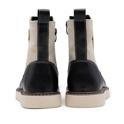 Western Boots - Men’s Square Toe Work Boot,Pull On Leather Wellington Boots,Durable Classic Slip Resistant Soft Toe Cowboy Boot