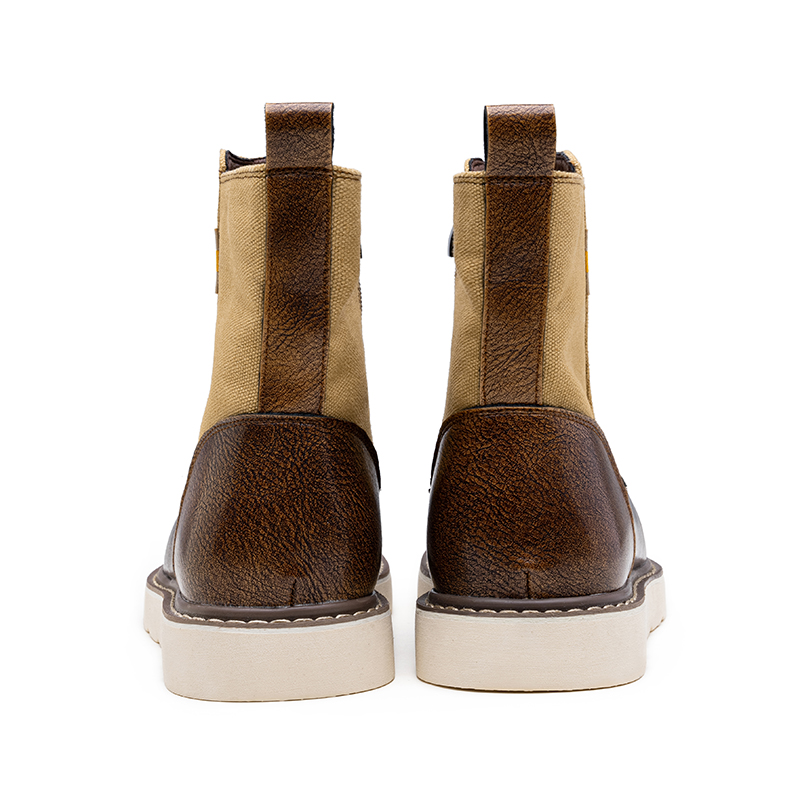 Western Boots - Men’s Square Toe Work Boot,Pull On Leather Wellington Boots,Durable Classic Slip Resistant Soft Toe Cowboy Boot