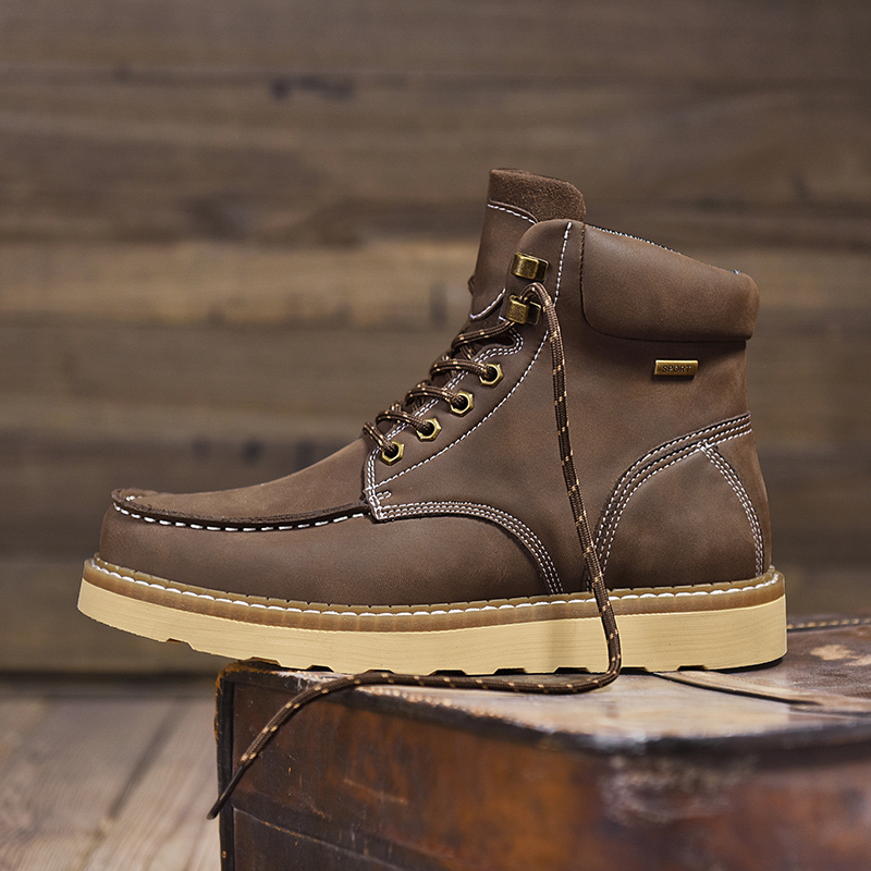 Work Boots for Men Steel/Soft Toe Boots,6” Waterproof Slip Resistant Industrial & Construction Work Boots