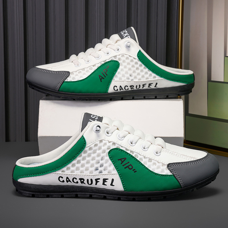 Men Slip on Mule Sneakers Men Slippers Casual Sports Shoes Low Top Baotou Half Drag Sneakers for Men, Fashionable Mens Slip On Shoes for Spring Summer