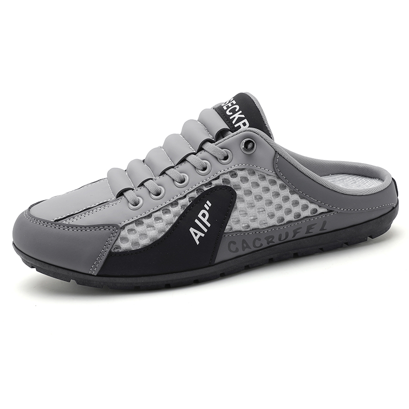 Men Slip on Mule Sneakers Men Slippers Casual Sports Shoes Low Top Baotou Half Drag Sneakers for Men, Fashionable Mens Slip On Shoes for Spring Summer