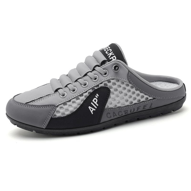 Men Slip on Mule Sneakers Men Slippers Casual Sports Shoes Low Top Baotou Half Drag Sneakers for Men, Fashionable Mens Slip On Shoes for Spring Summer