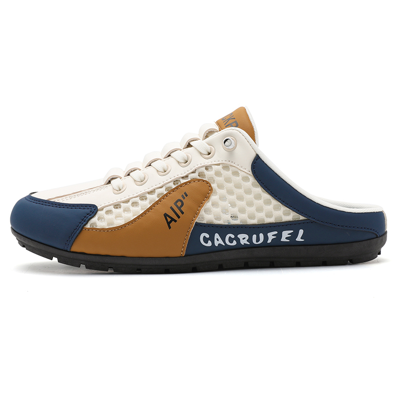 Men Slip on Mule Sneakers Men Slippers Casual Sports Shoes Low Top Baotou Half Drag Sneakers for Men, Fashionable Mens Slip On Shoes for Spring Summer