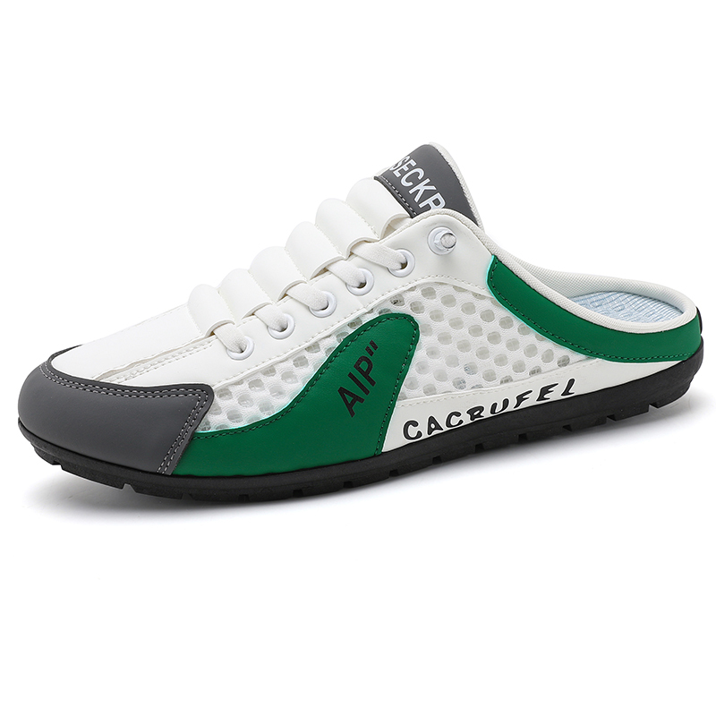 Men Slip on Mule Sneakers Men Slippers Casual Sports Shoes Low Top Baotou Half Drag Sneakers for Men, Fashionable Mens Slip On Shoes for Spring Summer