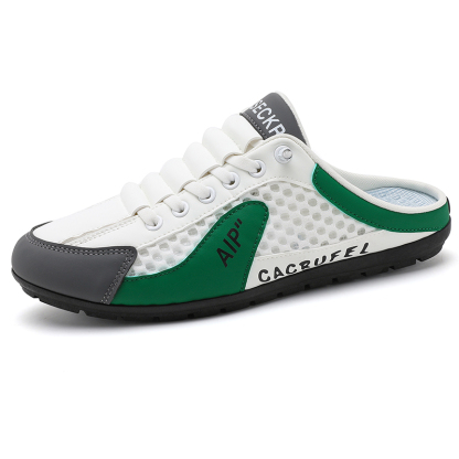 Men Slip on Mule Sneakers Men Slippers Casual Sports Shoes Low Top Baotou Half Drag Sneakers for Men, Fashionable Mens Slip On Shoes for Spring Summer