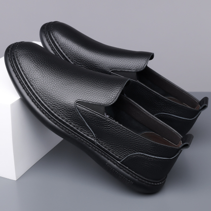 Men's Genuine Leather Loafer Shoes Slip On Soft Walking Driving Shoes
