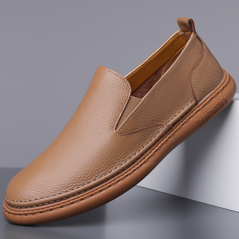 Men's Genuine Leather Loafer Shoes Slip On Soft Walking Driving Shoes