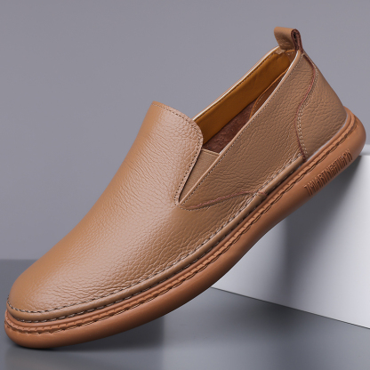 Men's Genuine Leather Loafer Shoes Slip On Soft Walking Driving Shoes