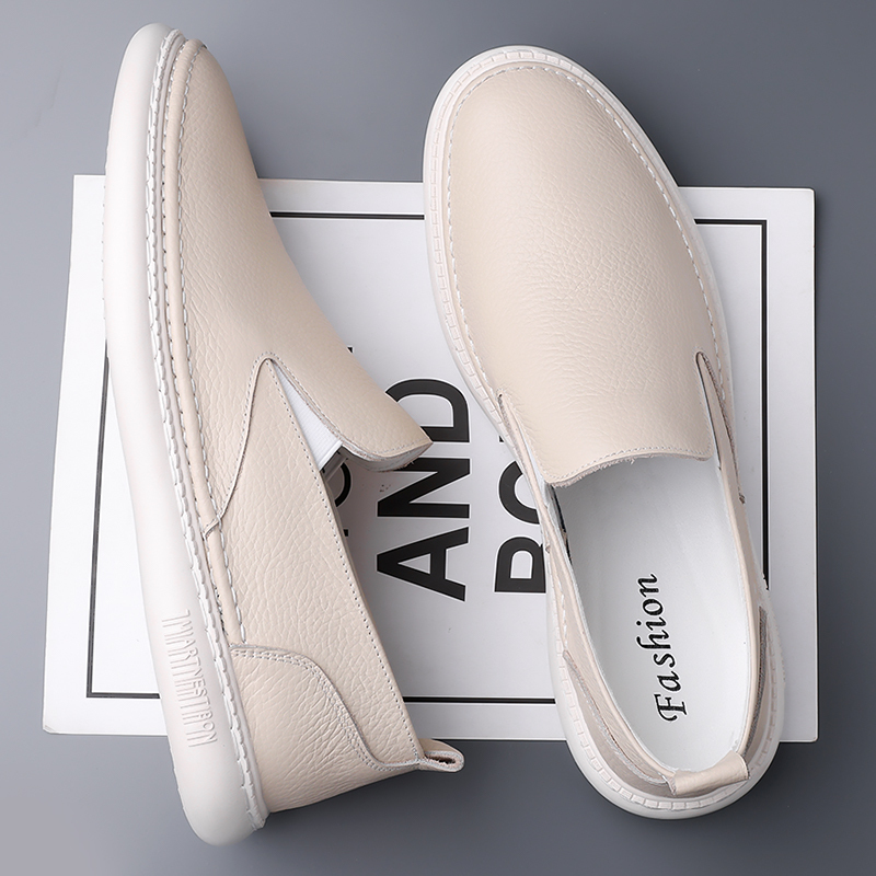 Men's Genuine Leather Loafer Shoes Slip On Soft Walking Driving Shoes