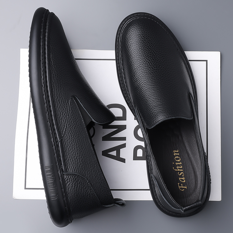 Men's Genuine Leather Loafer Shoes Slip On Soft Walking Driving Shoes