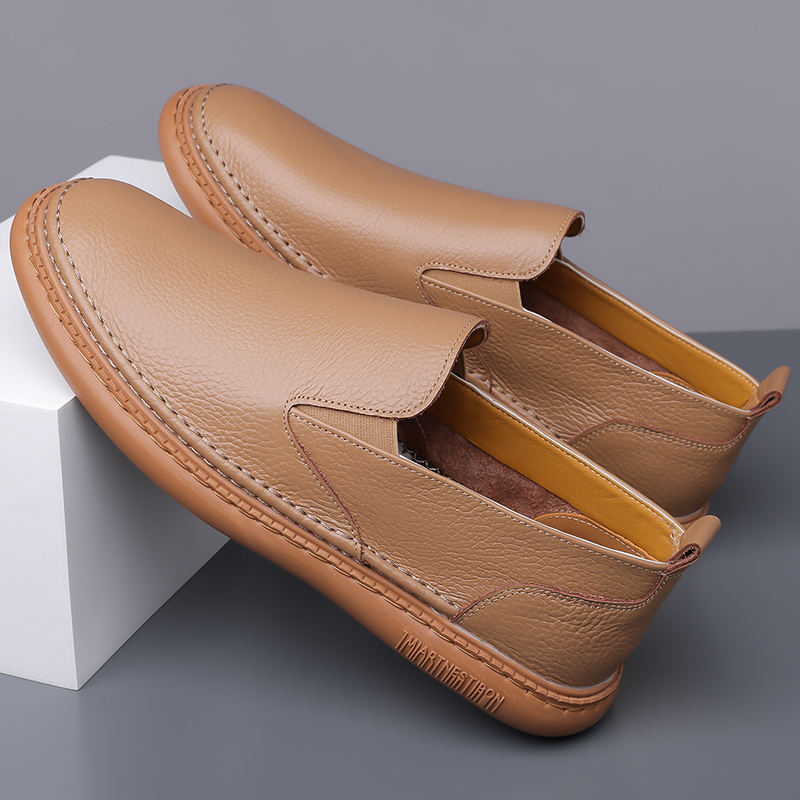 Men's Genuine Leather Loafer Shoes Slip On Soft Walking Driving Shoes