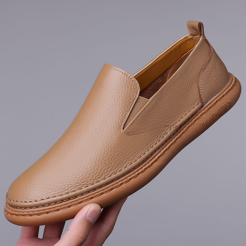 Men's Genuine Leather Loafer Shoes Slip On Soft Walking Driving Shoes