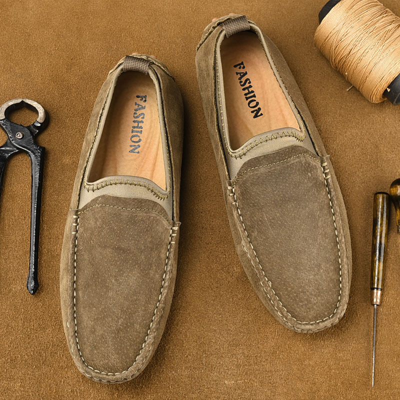 Men's Driving Penny Loafers Suede Moccasins Slip On Casual Dress Boat Shoes