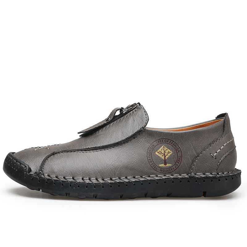 Mens Loafers Slip On Casual Shoes Leather Flat Penny Loafers Outdoor Lightweight Breathable Walking Driving Shoes Comfort Classic Hand Stitching Office Dress Work Shoes Anti Slip Round Toe Moccasins