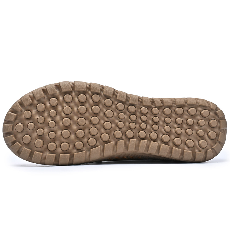 Men's Leather Lace-Up Loafers for Driving Travel & Hiking Hand-Stitched Business Casual Shoes Anti-Slip Rubber Sole Lightweight & Breathable Comfortable Walking Shoes for Men