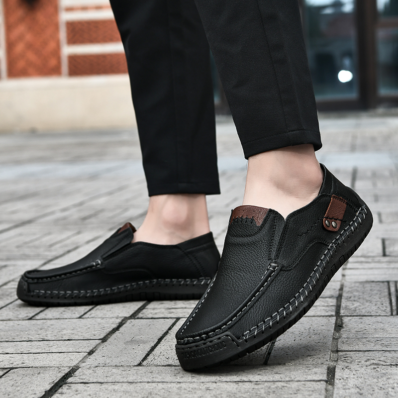 Men's Loafers Slip-On Casual Leather Dress Shoes Lightweight Comfortable Driving Walking Shoes