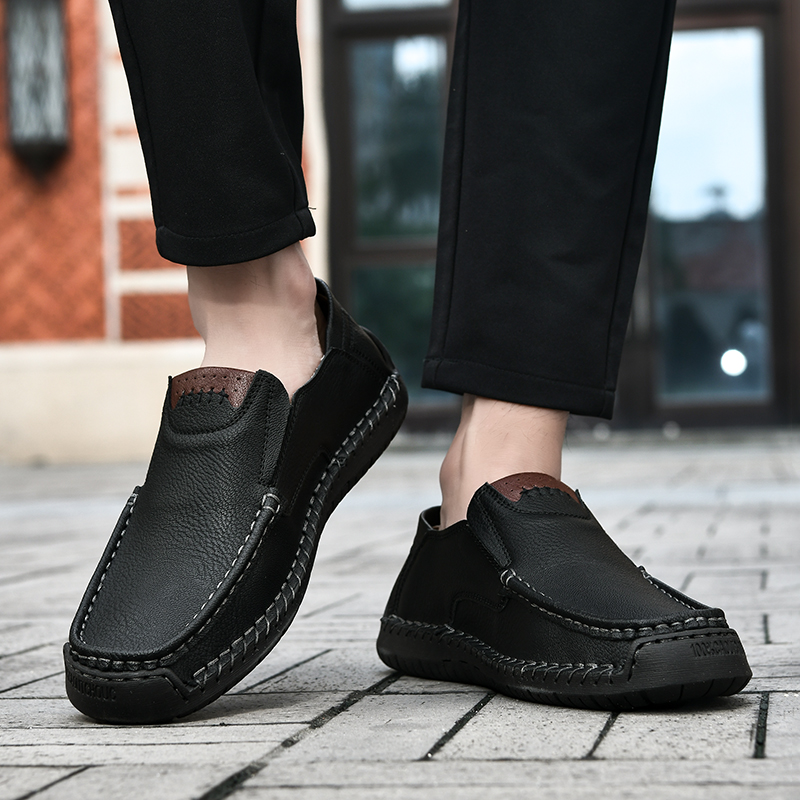 Men's Loafers Slip-On Casual Leather Dress Shoes Lightweight Comfortable Driving Walking Shoes