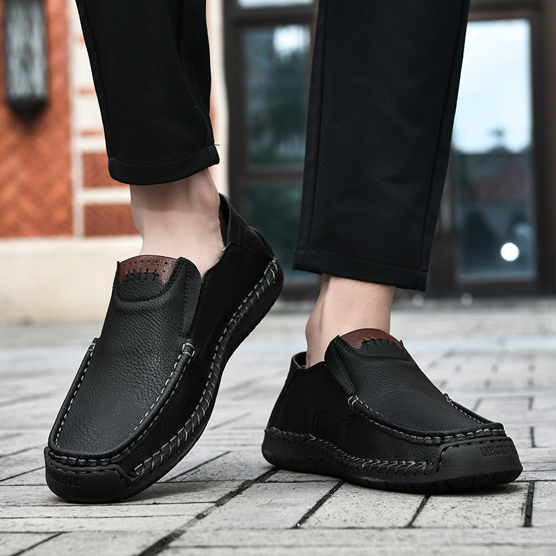 Men's Loafers Slip-On Casual Leather Dress Shoes Lightweight Comfortable Driving Walking Shoes