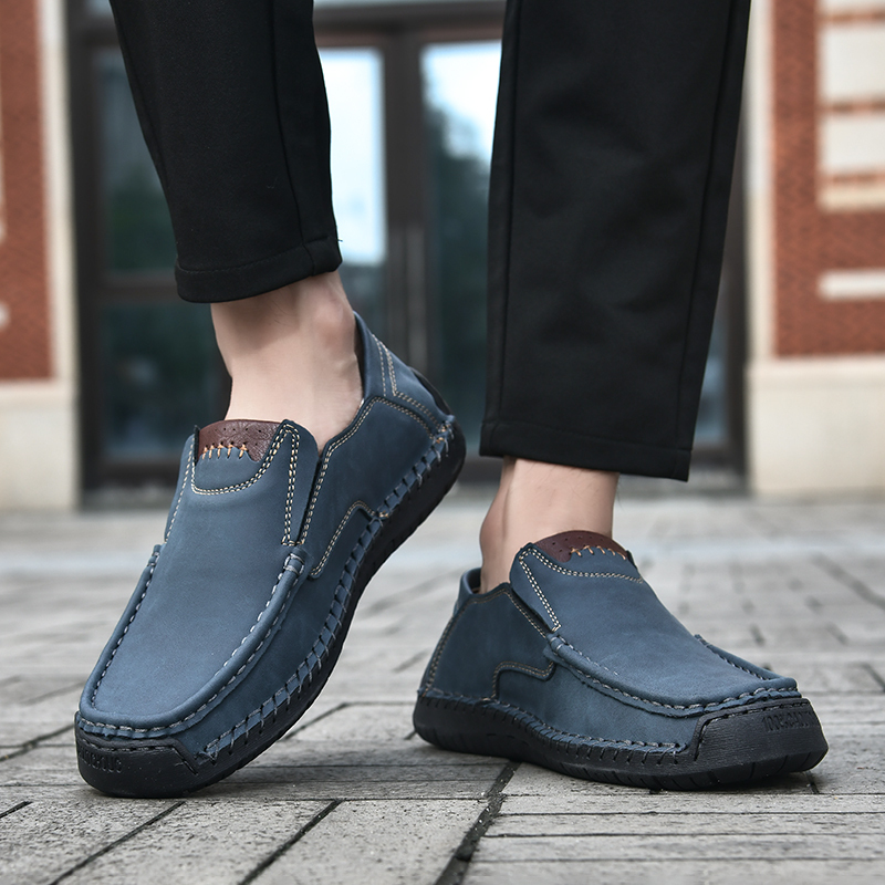 Men's Loafers Slip-On Casual Leather Dress Shoes Lightweight Comfortable Driving Walking Shoes