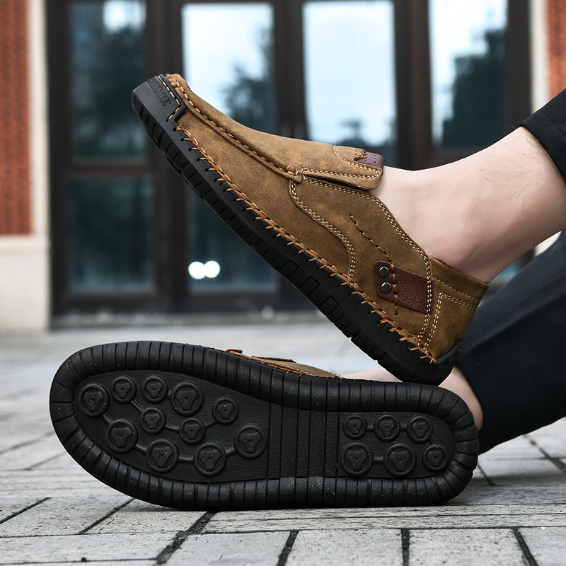 Men's Loafers Slip-On Casual Leather Dress Shoes Lightweight Comfortable Driving Walking Shoes