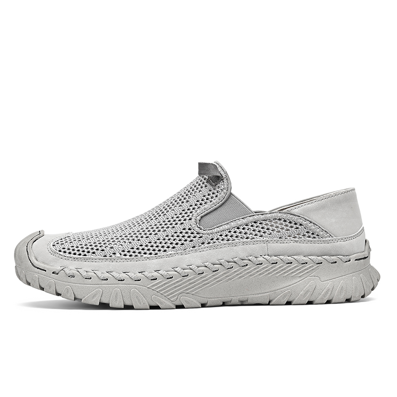 Men's Casual Handmade Breathable Hollow Mesh Loafers Outdoor Lightweight and Fashionable Soft Soled Driving Shoes