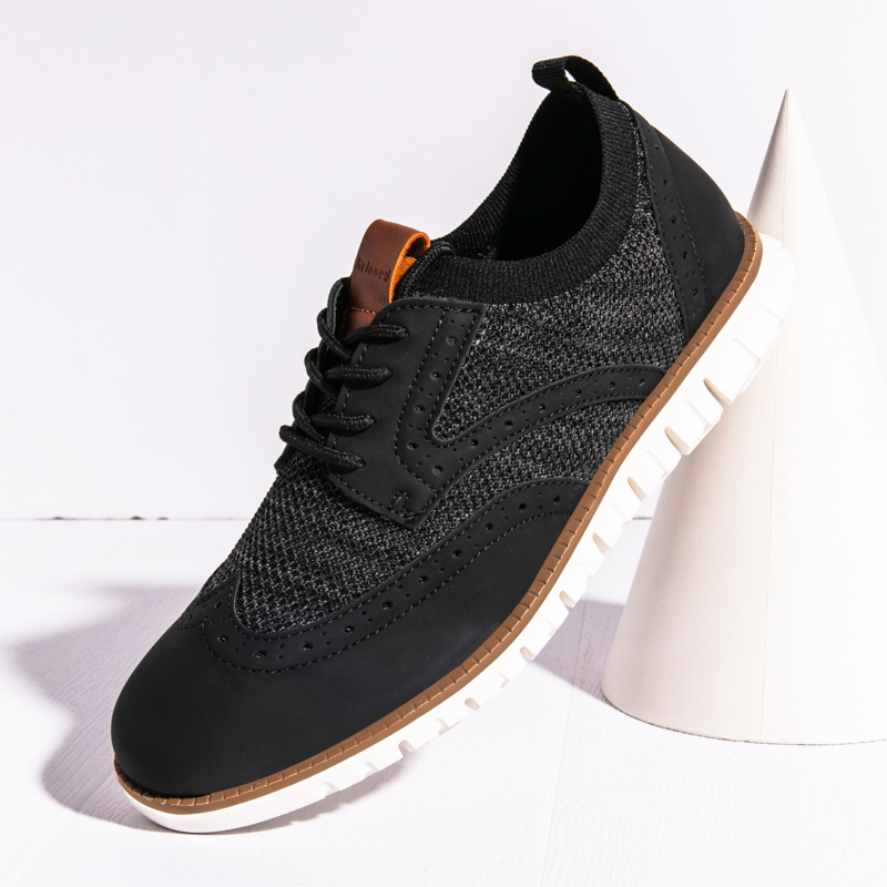 Men's KnitFlex SmartCraft Mesh Oxfords Sneakers Casual Dress Lace-Up Lightweight Walking Shoes