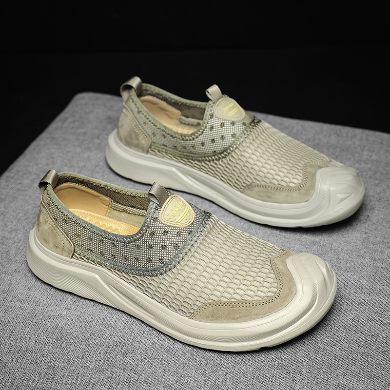 Sports Shoes Spring and Summer New Pattern Fashion Simple Mesh Breathable Men's Leather Sneaker