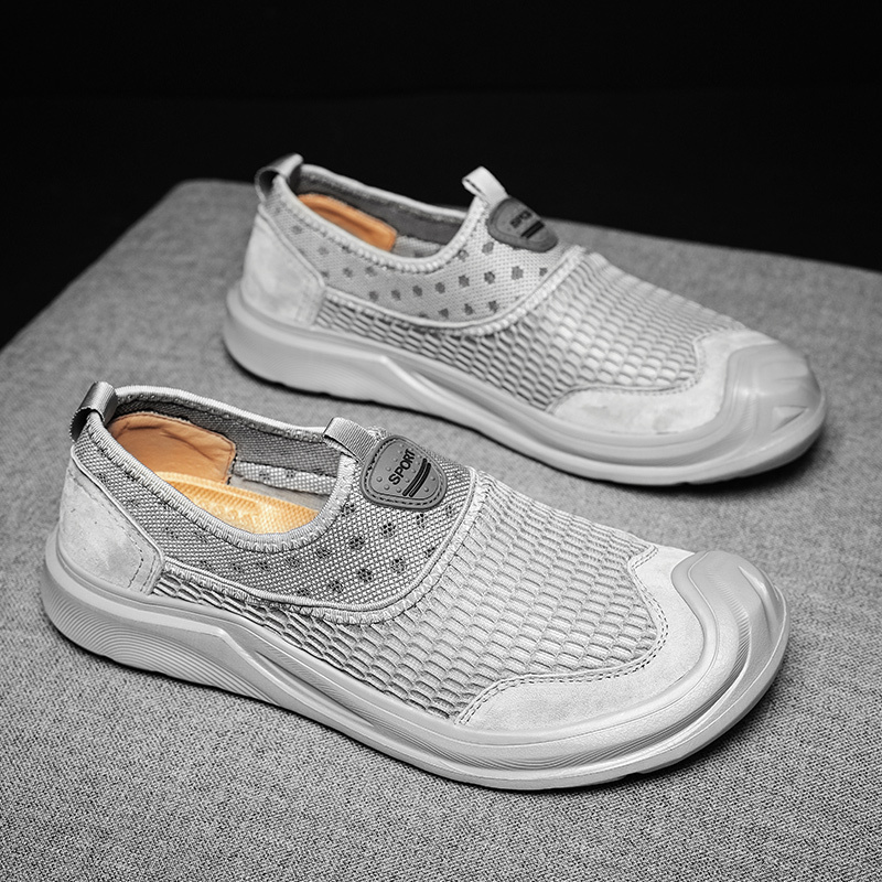 Sports Shoes Spring and Summer New Pattern Fashion Simple Mesh Breathable Men's Leather Sneaker