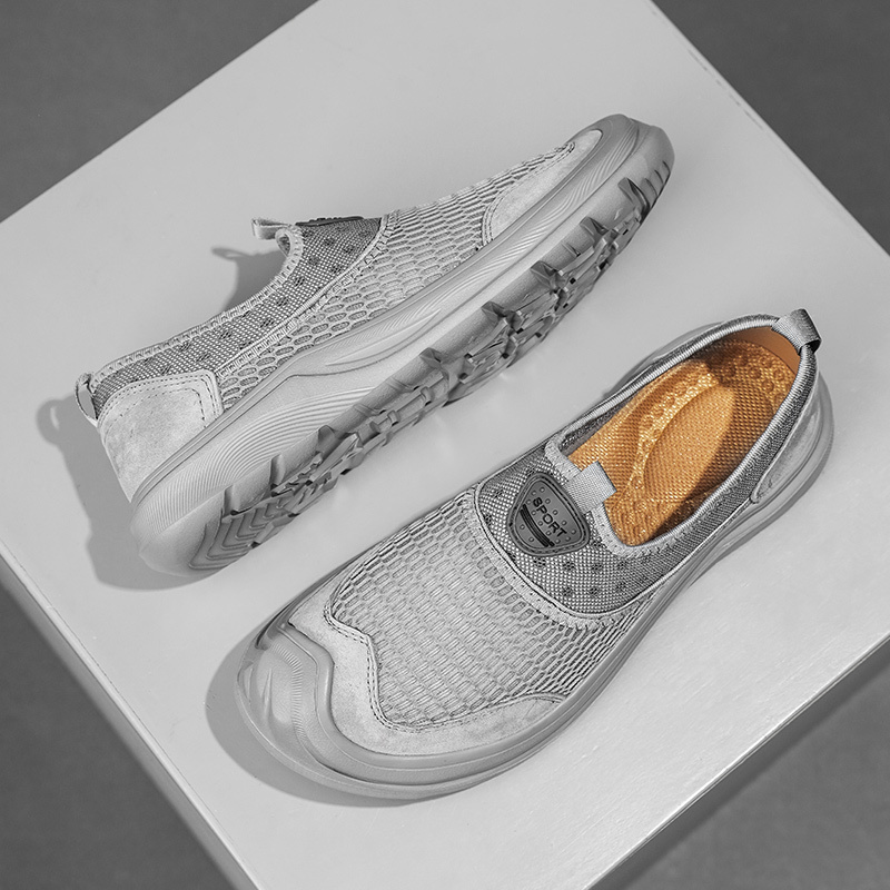 Sports Shoes Spring and Summer New Pattern Fashion Simple Mesh Breathable Men's Leather Sneaker