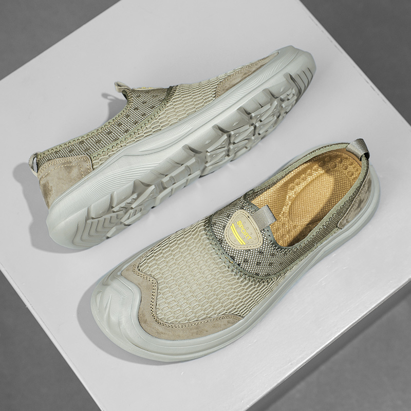 Sports Shoes Spring and Summer New Pattern Fashion Simple Mesh Breathable Men's Leather Sneaker