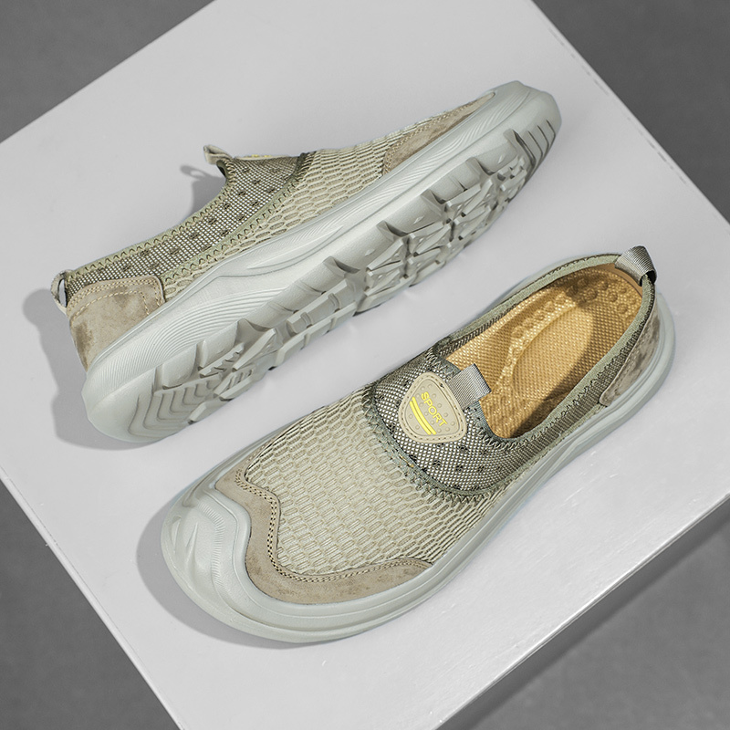 Sports Shoes Spring and Summer New Pattern Fashion Simple Mesh Breathable Men's Leather Sneaker