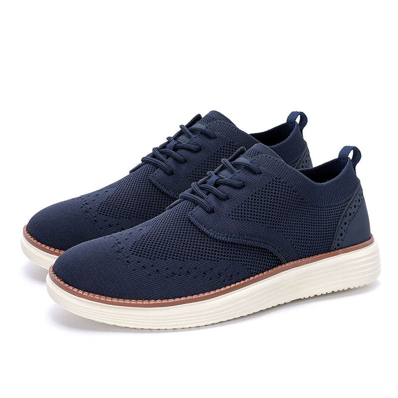 Men's KnitFlex SmartCraft Mesh Oxfords Sneakers Casual Dress Lace-Up Lightweight Walking Shoes