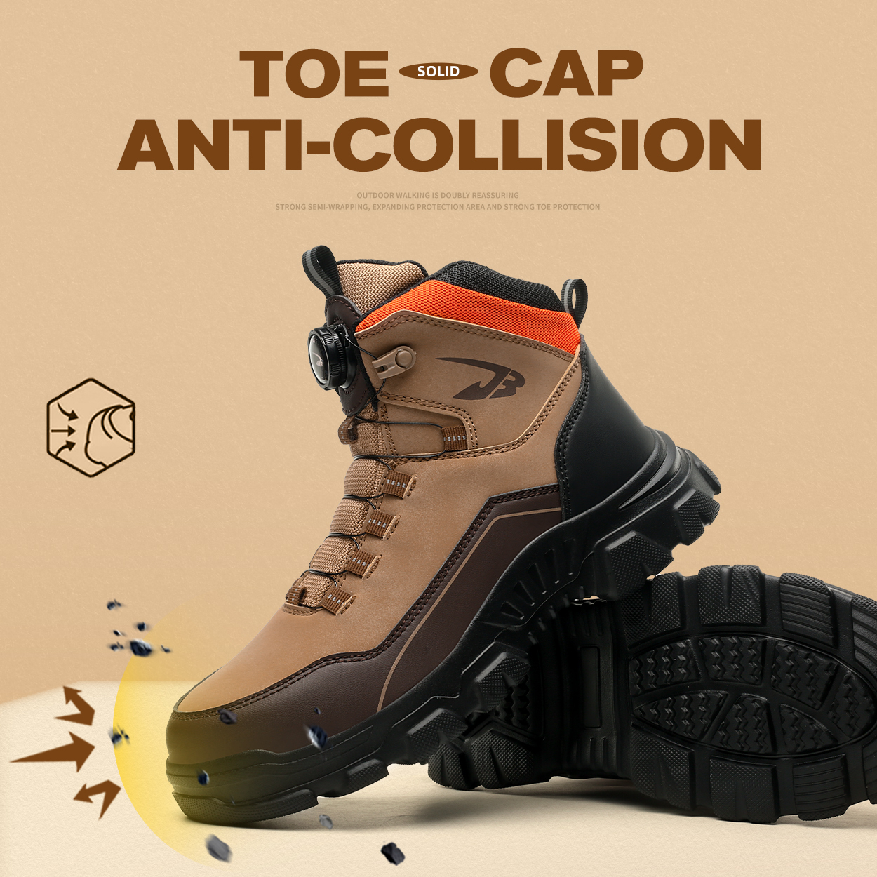 Microfiber Leather Waterproof Work Boots for Man, Stylish Safety Work Shoes with Intelligent Button, Thickened Steel Toe, Lightweight, Soft, Comfortable