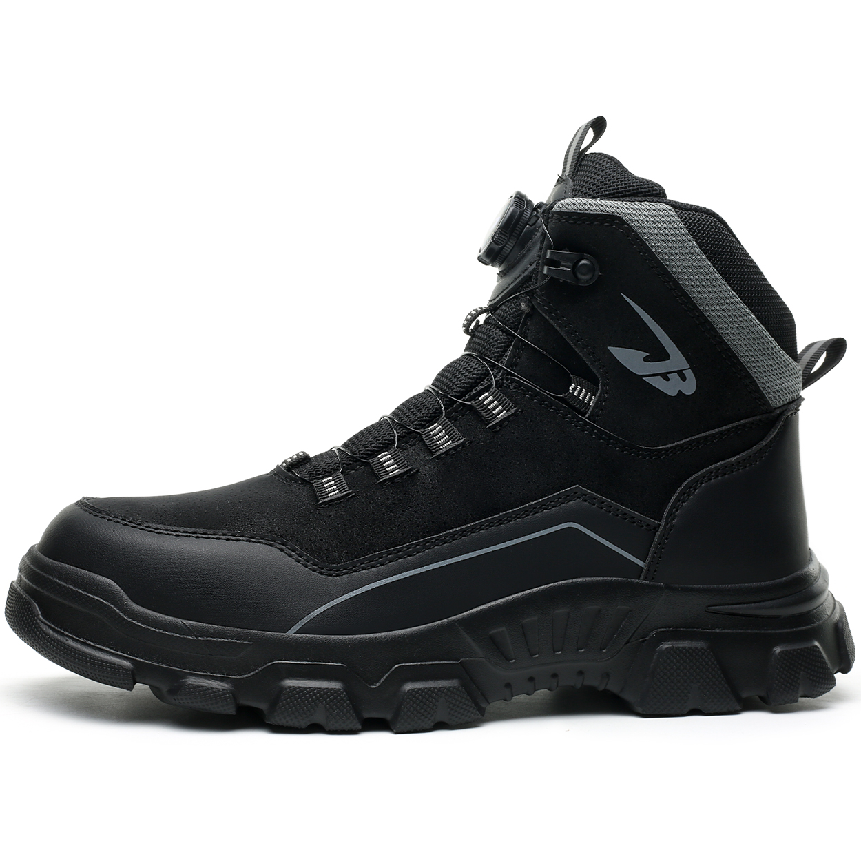 Microfiber Leather Waterproof Work Boots for Man, Stylish Safety Work Shoes with Intelligent Button, Thickened Steel Toe, Lightweight, Soft, Comfortable