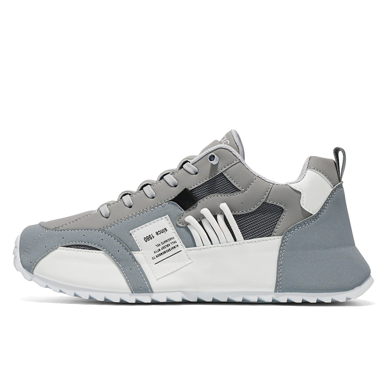 Comfy Trendy Platform Shoes for Outdoor Walking Jogging Camping, All Seasons Men's Lace Up Sneakers