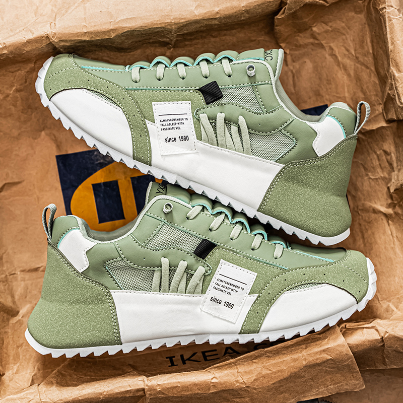 Comfy Trendy Platform Shoes for Outdoor Walking Jogging Camping, All Seasons Men's Lace Up Sneakers