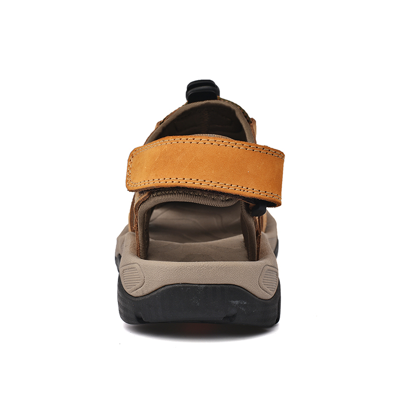 Men's Sport Sandals Outdoor Hiking Leather Closed Toe Sandals Athletic Lightweight Summer Walking Casual Sandals Water Shoes