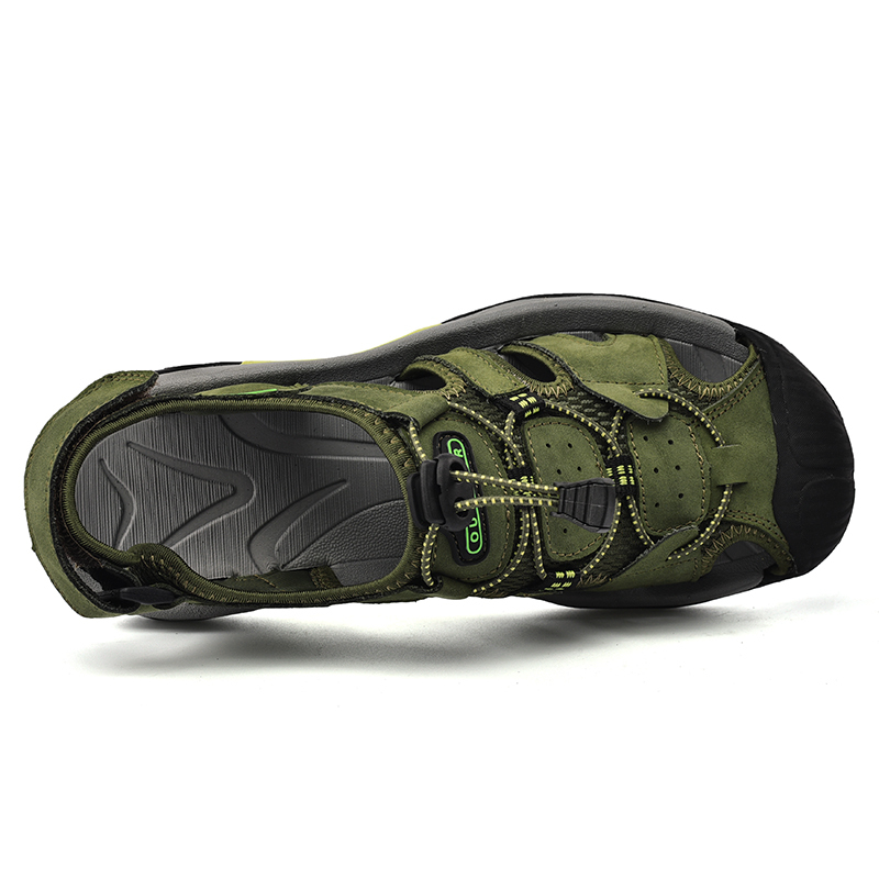 Men's Sport Sandals Outdoor Hiking Leather Closed Toe Sandals Athletic Lightweight Summer Walking Casual Sandals Water Shoes