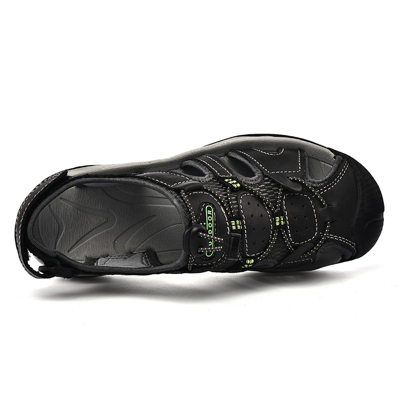 Men's Sport Sandals Outdoor Hiking Leather Closed Toe Sandals Athletic Lightweight Summer Walking Casual Sandals Water Shoes