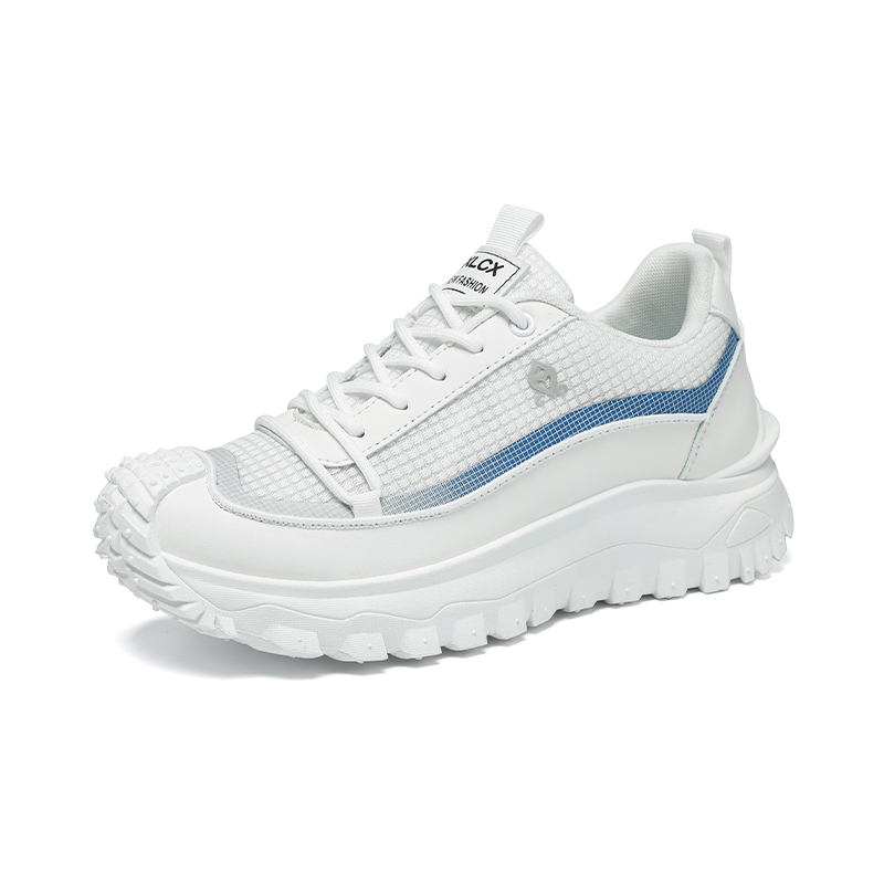 Plus Size 2025 Spring Men's Casual Fashion Sneakers Match Color Striped Street Style Lace-up Low-top Tire Pattern Sole Wear Resistant Non-Slip 004