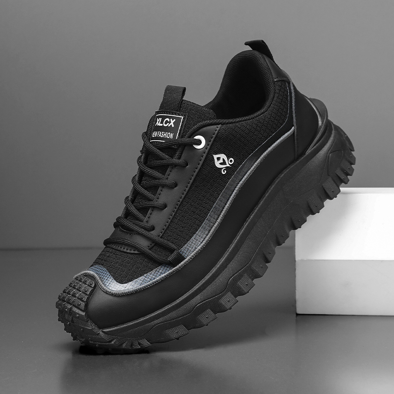 Plus Size 2025 Spring Men's Casual Fashion Sneakers Match Color Striped Street Style Lace-up Low-top Tire Pattern Sole Wear Resistant Non-Slip 004