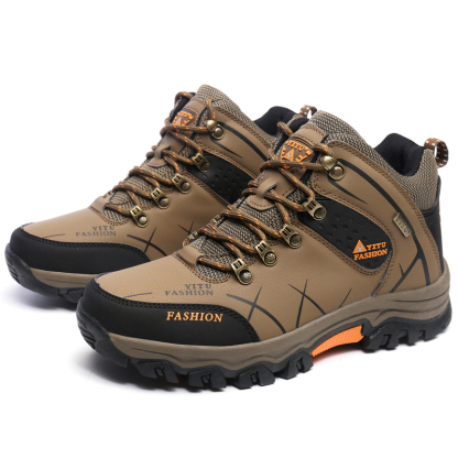 Men's Outdoor Kihing Shoes Lightweight Work Ankle Boots Mid-Top Outdoor Backpacking Camping Shock-Absorbing Shoes for Men