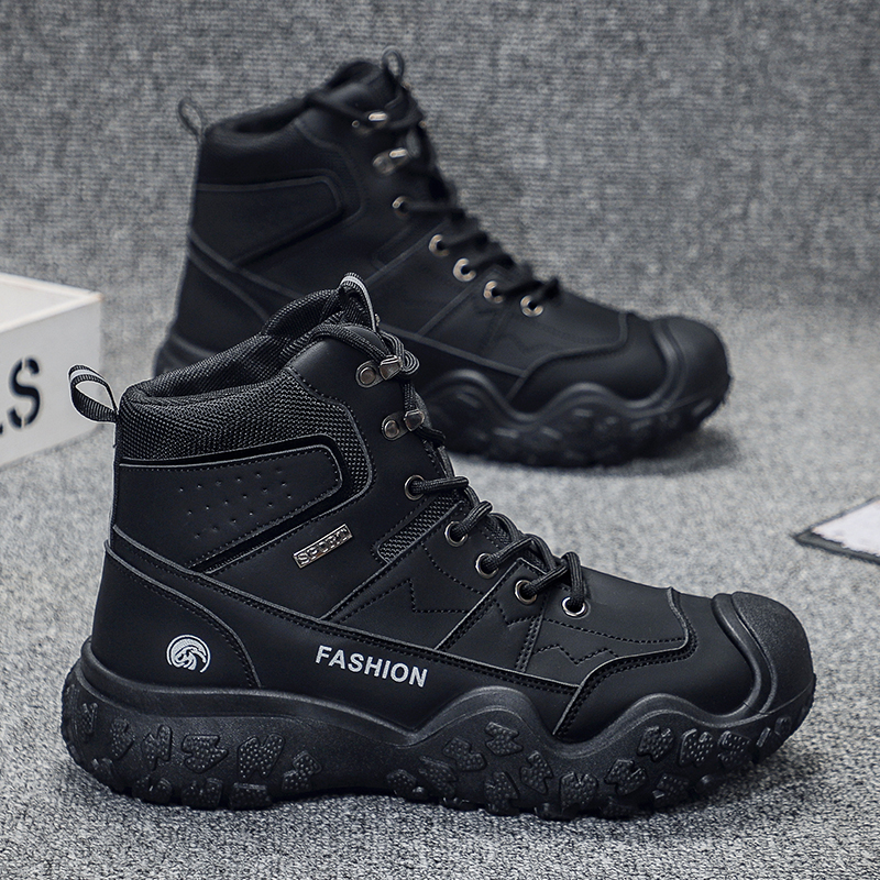 Mens Snow Boots Barefoot Winter Shoes Hiking Footwear Fur Lined Warm Ankle Boots Zero Drop Sole Comfortable Outdoor Walking Shoes Booties