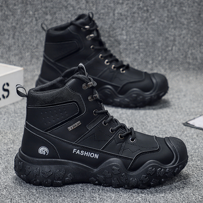 Mens Snow Boots Barefoot Winter Shoes Hiking Footwear Fur Lined Warm Ankle Boots Zero Drop Sole Comfortable Outdoor Walking Shoes Booties